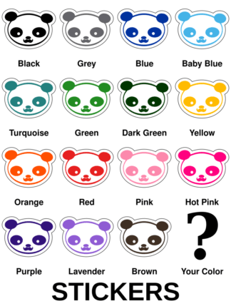 Young Panda Funny Moustache Stickers